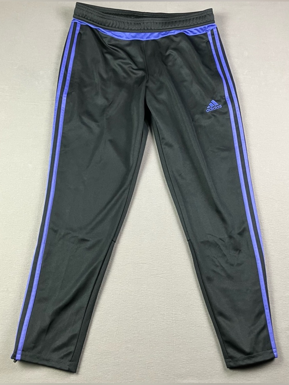 Adidas Women’s Size M Track Pants Climacool Joggers Zip Black & Purple